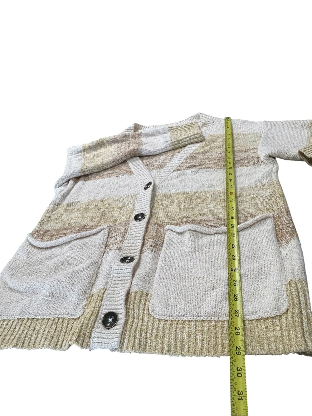Free People Southport Beach Cardigan Chunky Knit Button Front Grains Combo Small - Picture 12 of 13